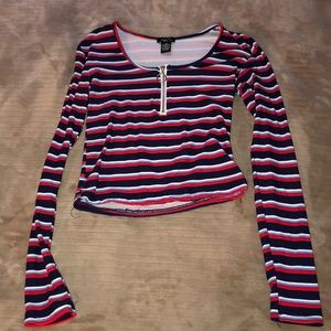 Cropped striped long sleeve